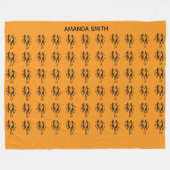 Schattige Sinaasappel, zwart silhouet festivaldans Fleece Deken (Voorkant (Horizontaal))