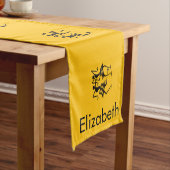 Schattige Sinaasappel, zwart Silhouette Celebratio Korte Tafelloper (Voorbeeld)