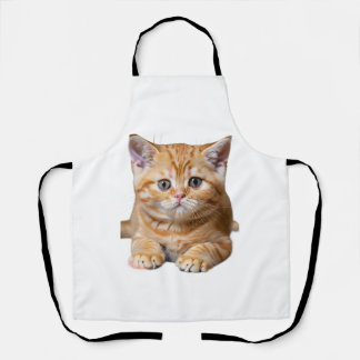 Schattige sinaasappels kitten met oranje donkere s schort