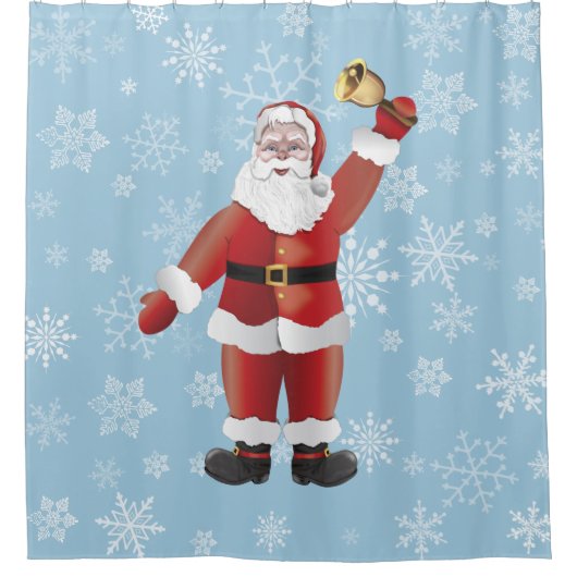 Schattige Sinterklaas Cartoon Grappige Kerst Douchegordijn (Voorkant)