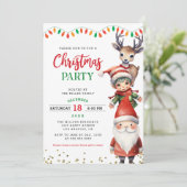 Schattige Sinterklaas Elf rendieren Kinder Kerstfe Kaart (Staand voorkant)