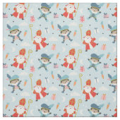 Schattige Sinterklaas en Piet Pattern op Blauw Stof (Swatch)