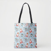 Schattige Sinterklaas en Piet Pattern op Blauw Tote Bag (Voorkant)