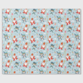Schattige Sinterklaas en Piet Pattern op lichtblau Cadeaupapier (Vlak)