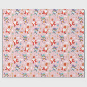 Schattige Sinterklaas en Piet Pattern op Roze Cadeaupapier (Vlak)