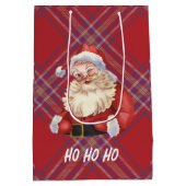 Schattige Sinterklaas Ho ho ho rood plaid Schots Medium Cadeauzakje (Achterkant)