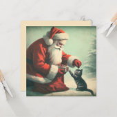 Schattige Sinterklaas met Kitten Kaart (Voorkant / Achterkant in situ)