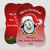 Schattige Sinterklaas Pinguïn Cartoon Feestdagenkaart (Voorkant / Achterkant)