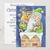 Schattige Sinterklaas Speelgoed Schoorsteen Sneeuw Kaart (Voorkant / Achterkant)