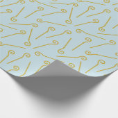 Schattige Sinterklaas Staf op lichtblauw Cadeaupapier (Hoek)