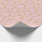 Schattige Sinterklaas Staf op lichtroze Cadeaupapier (Hoek)