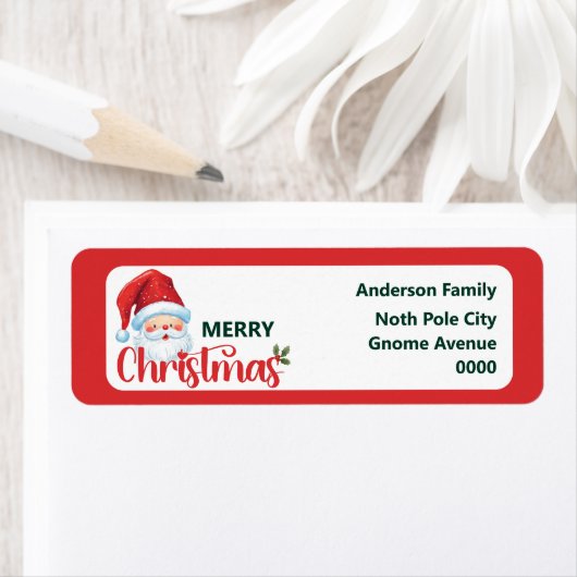Schattige Sinterklaas Vrolijk Kerstmis Retouradres Etiket (Insitu)