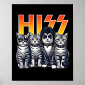 Schattige Sissende Katten Rocken Kitten Kattig Roc Poster (Voorkant)