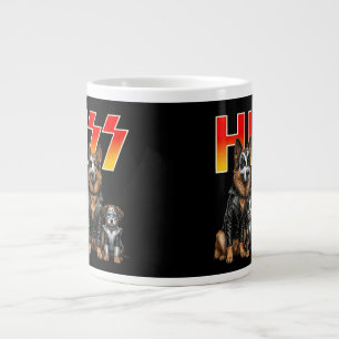 Schattige Sissende Katten Rocken Kitten Kitty Rock Grote Koffiekop