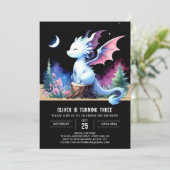 Schattige Sjabloon Dragon Birthday Kaart (Staand voorkant)