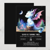 Schattige Sjabloon Dragon Birthday Kaart (Voorkant / Achterkant)