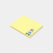 Schattige skate cat op gele Post-it-notities Post-it® Notes (Schuin)