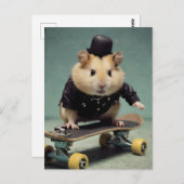 Schattige skateboardhamster briefkaart (Voorkant / Achterkant)