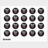 Schattige Skater Meisje Schaats Skateboarden Lover Ronde Sticker (Vel)