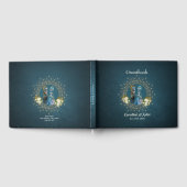 Schattige skelet bruiloft paar gotische stijl gastenboek (Volledig)