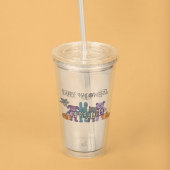 Schattige Skelet Dieren en Pompoenen Halloween Acryl Drinkbeker