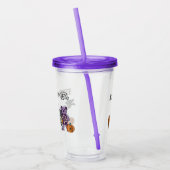 Schattige Skelet Dieren en Pompoenen Halloween Acryl Drinkbeker (Links)