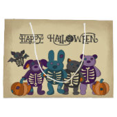 Schattige Skelet Dieren en Pompoenen Halloween Groot Cadeauzakje (Achterkant)