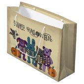 Schattige Skelet Dieren en Pompoenen Halloween Groot Cadeauzakje (Voorkant Gekanteld)
