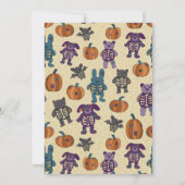 Schattige Skelet Dieren en Pompoenen Halloween Par Kaart (Achterkant)