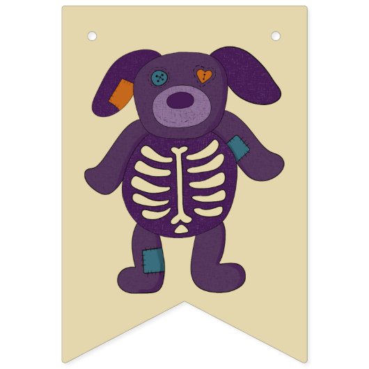 Schattige Skelet Dieren en Pompoenen Halloween Par Vlaggetjes (Eerste vlag)