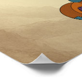 Schattige Skelet Dieren en Pompoenen Halloween Poster (Hoek)