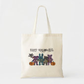Schattige Skelet Dieren en Pompoenen Halloween Tote Bag (Voorkant)