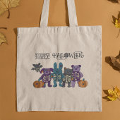Schattige Skelet Dieren en Pompoenen Halloween Tote Bag