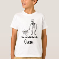 Schattige Skelet Dog Walker Halloween Family Match
