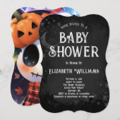 Schattige skelet Halloween Baby shower Kaart (Voorkant / Achterkant)