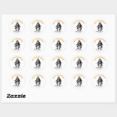 Schattige skelet Happy Halloween vriendelijke pomp Ronde Sticker (Vel)