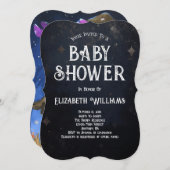 Schattige skelet heks Halloween Baby shower Kaart (Voorkant / Achterkant)