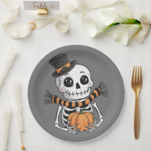 Schattige Skelet Illustratie Papier Bord