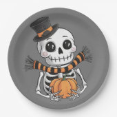 Schattige Skelet Illustratie Papier Bord (Voorkant)