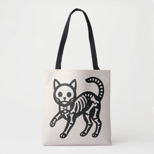 Schattige Skelet Kat Tote Bag (Voorkant)