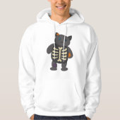 Schattige Skelet Kitty Cat Halloween Hoodie (Voorkant)