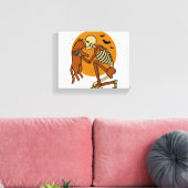 Schattige Skelet Knuffelen Cat Gothic Halloween On Canvas Afdruk (Insitu (Woonkamer))