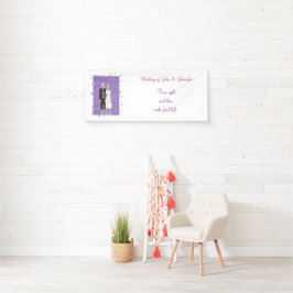 Schattige Skelet Paar Halloween Trouwbord Banner