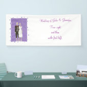 Schattige Skelet Paar Halloween Trouwbord Banner (Beurs)