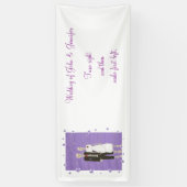 Schattige Skelet Paar Halloween Trouwbord Banner (Verticaal)