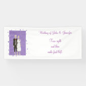 Schattige Skelet Paar Halloween Trouwbord Banner (Horizontaal)