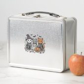 Schattige Skeletkatten Halloween Vintage Gravure S (In situ)