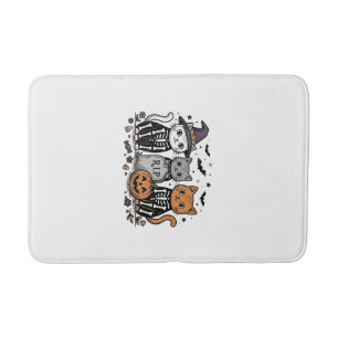 Schattige Skeletkatten Halloween Vintage Gravure S Badmat
