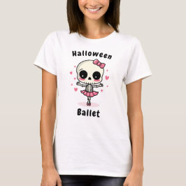 Schattige Skeleton Ballerina Roze Halloween Ballet T-shirt