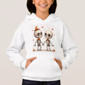 Schattige Skeleton Couple Hoodie (Voorkant)